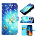 For Xiaomi Redmi Note 13 Pro 4G Global 3D Painting Horizontal Flip Leather Phone Case(Golden Butterf