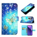 For Xiaomi Redmi Note 13 Pro+ 5G 3D Painting Horizontal Flip Leather Phone Case(Golden Butterfly)