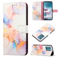 For Motorola Edge 40 Neo PT003 Marble Pattern Flip Leather Phone Case(Galaxy Marble White)