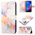 For Motorola Moto G Play 4G 2024 PT003 Marble Pattern Flip Leather Phone Case(Galaxy Marble White)