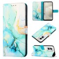 For Motorola Moto G Power 5G 2024 PT003 Marble Pattern Flip Leather Phone Case(Green)