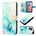 For Motorola Moto G Play 5G 2024 PT003 Marble Pattern Flip Leather Phone Case(Green)