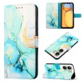 For Xiaomi Redmi 13C PT003 Marble Pattern Flip Leather Phone Case(Green)
