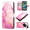 For Xiaomi Redmi A3 PT003 Marble Pattern Flip Leather Phone Case(Pink Purple Gold)
