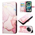 For Xiaomi Redmi A3 PT003 Marble Pattern Flip Leather Phone Case(Rose Gold)
