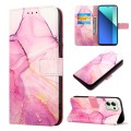 For Xiaomi Redmi Note 13 4G Global PT003 Marble Pattern Flip Leather Phone Case(Pink Purple Gold)