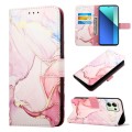 For Xiaomi Redmi Note 13 4G Global PT003 Marble Pattern Flip Leather Phone Case(Rose Gold)