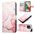For Xiaomi Redmi Note 13 5G Global PT003 Marble Pattern Flip Leather Phone Case(Rose Gold)