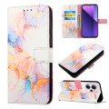 For Xiaomi Redmi Note 13 Pro+ 5G PT003 Marble Pattern Flip Leather Phone Case(Galaxy Marble White)