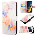 For Xiaomi Poco X6 Pro PT003 Marble Pattern Flip Leather Phone Case(Galaxy Marble White)