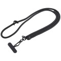 7mm Adjustable Crossbody Mobile Phone Anti-Lost Lanyard with Clip, Length: 75-150cm(Black)