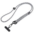 7mm Adjustable Crossbody Mobile Phone Anti-Lost Lanyard with Clip, Length: 75-150cm(Black White Zebr
