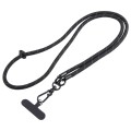 7mm Adjustable Crossbody Mobile Phone Anti-Lost Lanyard with Clip, Length: 75-150cm(Black White fFin