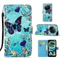 For Xiaomi Redmi A3 Colored Drawing Pattern Plain Weave Leather Phone Case(Caring Butterfly)