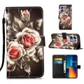 For Xiaomi Redmi Note 13 Pro 4G Global Colored Drawing Pattern Plain Weave Leather Phone Case(Roses
