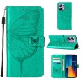 For Xiaomi Redmi Note 13 Pro 4G Global Embossed Butterfly Leather Phone Case(Green)