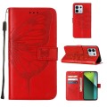 For Xiaomi Redmi Note 13 Pro 5G Global Embossed Butterfly Leather Phone Case(Red)