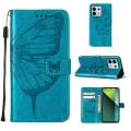 For Xiaomi Redmi Note 13 Pro 5G Global Embossed Butterfly Leather Phone Case(Blue)