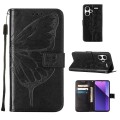 For Xiaomi Redmi Note 13 Pro+ 5G Embossed Butterfly Leather Phone Case(Black)