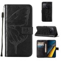 For Xiaomi Poco X6 Pro Embossed Butterfly Leather Phone Case(Black)