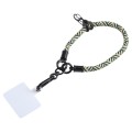 Universal Phone Diagonal Pattern Short Wrist Lanyard(Khaki Green)