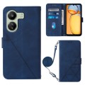 For Xiaomi Redmi 13C Crossbody 3D Embossed Flip Leather Phone Case(Blue)