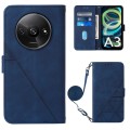 For Xiaomi Redmi A3 Crossbody 3D Embossed Flip Leather Phone Case(Blue)