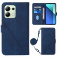 For Xiaomi Redmi Note 13 4G Global Crossbody 3D Embossed Flip Leather Phone Case(Blue)