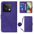 For Xiaomi Redmi Note 13 5G Global Crossbody 3D Embossed Flip Leather Phone Case(Purple)