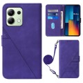 For Xiaomi Redmi Note 13 Pro 4G Global Crossbody 3D Embossed Flip Leather Phone Case(Purple)