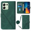 For Xiaomi Poco M6 Pro 4G Crossbody 3D Embossed Flip Leather Phone Case(Dark Green)