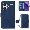 For Xiaomi Redmi Note 13 Pro+ 5G Crossbody 3D Embossed Flip Leather Phone Case(Blue)