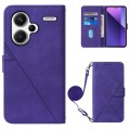 For Xiaomi Redmi Note 13 Pro+ 5G Crossbody 3D Embossed Flip Leather Phone Case(Purple)