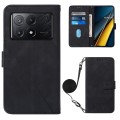 For Xiaomi Poco X6 Pro Crossbody 3D Embossed Flip Leather Phone Case(Black)