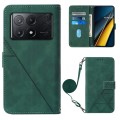 For Xiaomi Poco X6 Pro Crossbody 3D Embossed Flip Leather Phone Case(Dark Green)