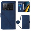 For Xiaomi Redmi K70E Crossbody 3D Embossed Flip Leather Phone Case(Blue)