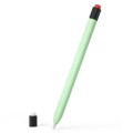For Apple Pencil 1 Retro Pencil Style Liquid Silicone Stylus Case(Mint Green)