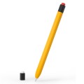 For Apple Pencil 1 Retro Pencil Style Liquid Silicone Stylus Case(Yellow)