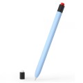 For Apple Pencil 1 Retro Pencil Style Liquid Silicone Stylus Case(Blue)