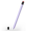 For Apple Pencil 1 Retro Pencil Style Liquid Silicone Stylus Case(Purple)