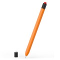 For Apple Pencil 1 Retro Pencil Style Liquid Silicone Stylus Case(Orange)