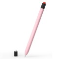 For Apple Pencil 1 Retro Pencil Style Liquid Silicone Stylus Case(Pink)