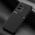 For OnePlus 11 Classic Tilt Strip Grain Magnetic Shockproof PC + TPU Phone Case(Black)