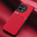 For OnePlus Ace 2 Pro Classic Tilt Strip Grain Magnetic Shockproof PC + TPU Phone Case(Red)