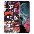 For Samsung Galaxy S22 Ultra 5G Painted Pattern Precise Hole PC Phone Case(Orange Comics)