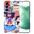 For Samsung Galaxy S22+ 5G Painted Pattern Precise Hole PC Phone Case(Vacationer)