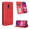 For BLU View 4 / View 2 202 Magnetic Buckle Retro Texture Leather Phone Case(Red)