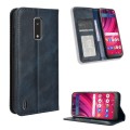 For BLU View 4 / View 2 202 Magnetic Buckle Retro Texture Leather Phone Case(Blue)