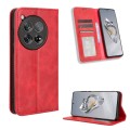 For OnePlus 12 Magnetic Buckle Retro Texture Leather Phone Case(Red)