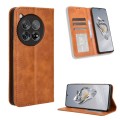 For OnePlus 12 Magnetic Buckle Retro Texture Leather Phone Case(Brown)